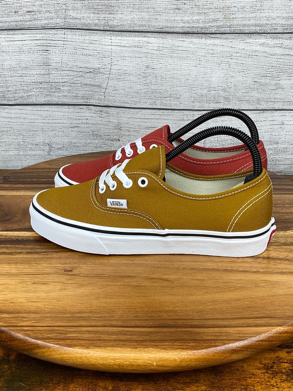 NEW Vans Authentic Lace Up Mix & Match Golden Brown Rust Red Shoe Women’s 7.5